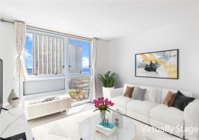 *Enhanced Photo*Living Room with ocean view facing Diamond Head side