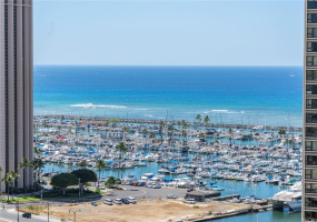 Enjoy the sunrise, views of the Ala Wai Yacht Harbor, and the Pacific Ocean from your balcony!